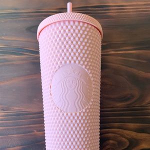 Pink matte studded Starbucks cup